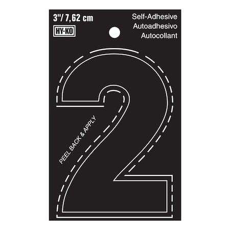 Hy-Ko 3In Black Vinyl Number 2, 10PK A30402